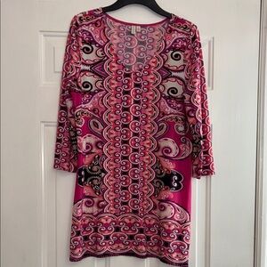 Madison woman’s  Pink and Black Patterned Dress size Large